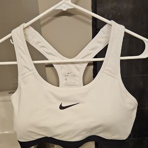 Nike White Sports Bra with Racerback Design